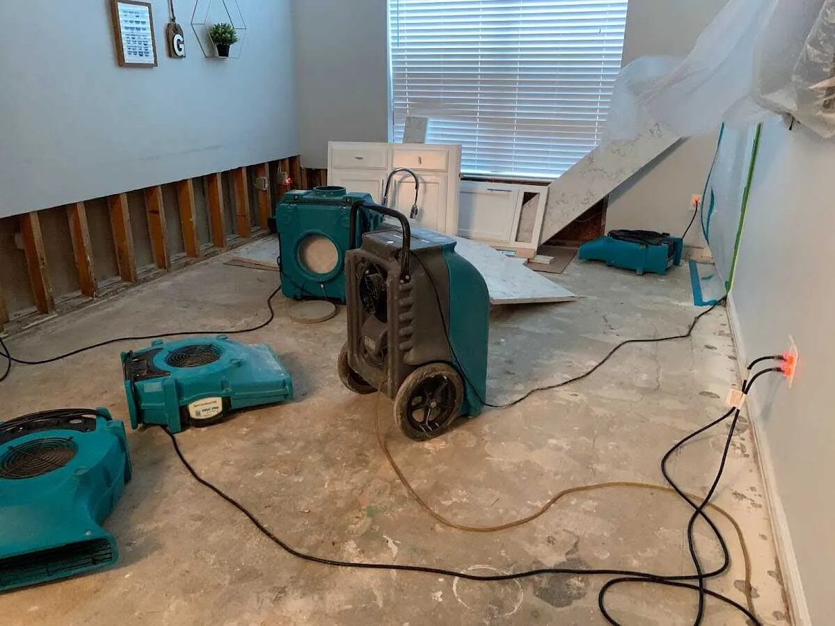Dehumidifier in flood-cut room for Water Damage Restoration in Herkimer
